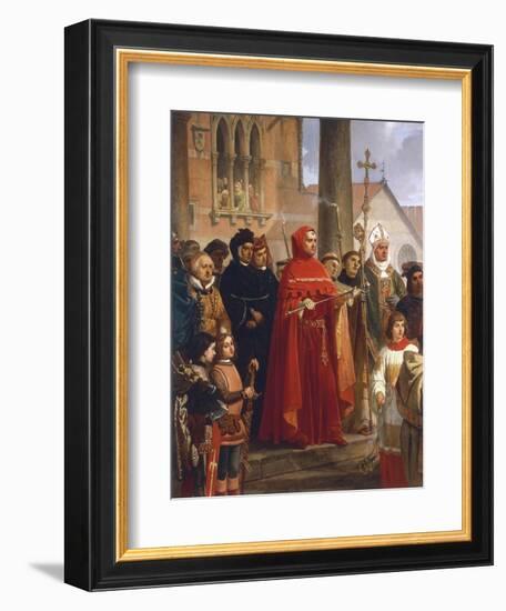 Dedication of Trieste to Austria in 1382, Detail-Cesare Dell'acqua-Framed Giclee Print