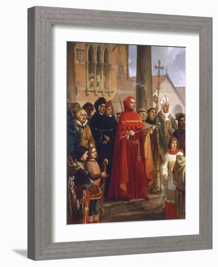 Dedication of Trieste to Austria in 1382, Detail-Cesare Dell'acqua-Framed Giclee Print