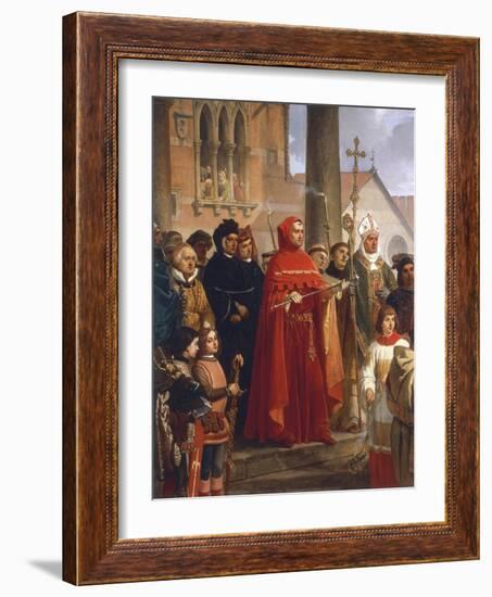 Dedication of Trieste to Austria in 1382, Detail-Cesare Dell'acqua-Framed Giclee Print