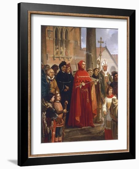 Dedication of Trieste to Austria in 1382, Detail-Cesare Dell'acqua-Framed Giclee Print
