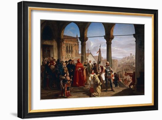 Dedication of Trieste to Austria-Cesare Dell'acqua-Framed Giclee Print