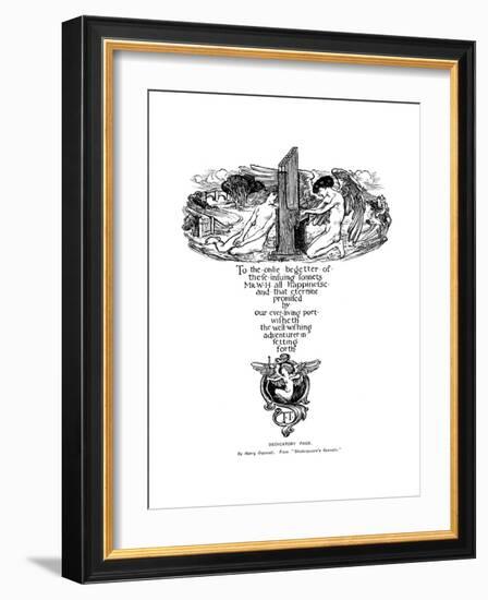 Dedicatory Page from Shakespeare's Sonnets, 1899-Henry Ospovat-Framed Premium Giclee Print