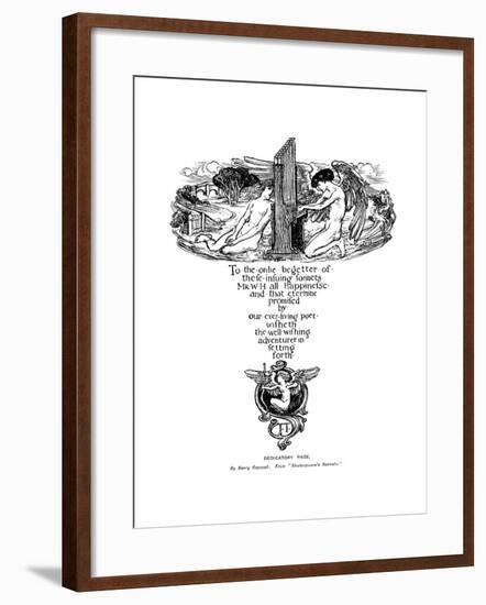 Dedicatory Page from Shakespeare's Sonnets, 1899-Henry Ospovat-Framed Giclee Print