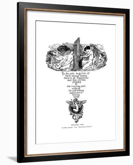 Dedicatory Page from Shakespeare's Sonnets, 1899-Henry Ospovat-Framed Giclee Print