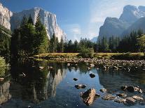 Valley View of El Capitan, Cathedral Rock, Merced River in Yosemite National Park, California, USA-Dee Ann Pederson-Photographic Print