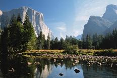 Valley View of El Capitan, Cathedral Rock, Merced River in Yosemite National Park, California, USA-Dee Ann Pederson-Photographic Print