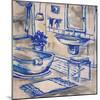 Deep Blue Bath I-Margaret Ferry-Mounted Art Print