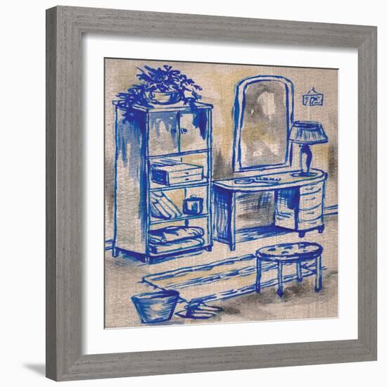 Deep Blue Bath II-Margaret Ferry-Framed Art Print