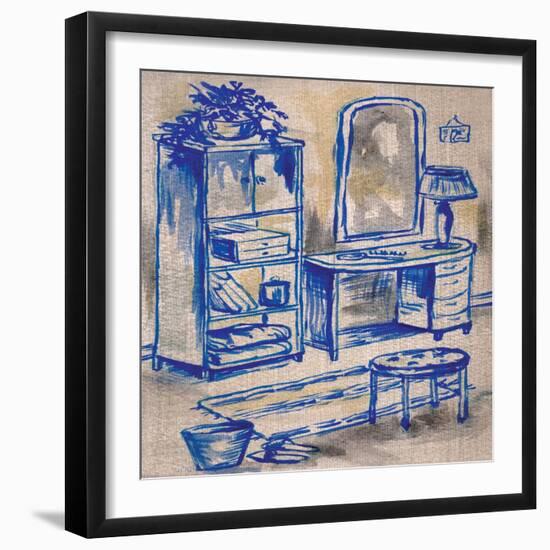 Deep Blue Bath II-Margaret Ferry-Framed Art Print