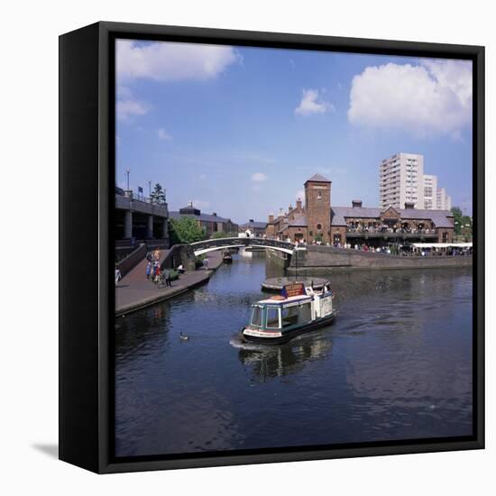 Deep Cutting Junction Canal Crossroads with Malt House and Waterbus, Birmingham, West Midlands, UK-Geoff Renner-Framed Premier Image Canvas