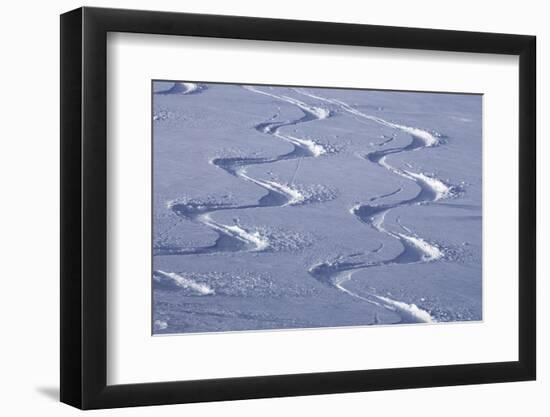 Deep Powder Snow, Ski Traces, Tyrol, Austria-Norbert Eisele-Hein-Framed Photographic Print