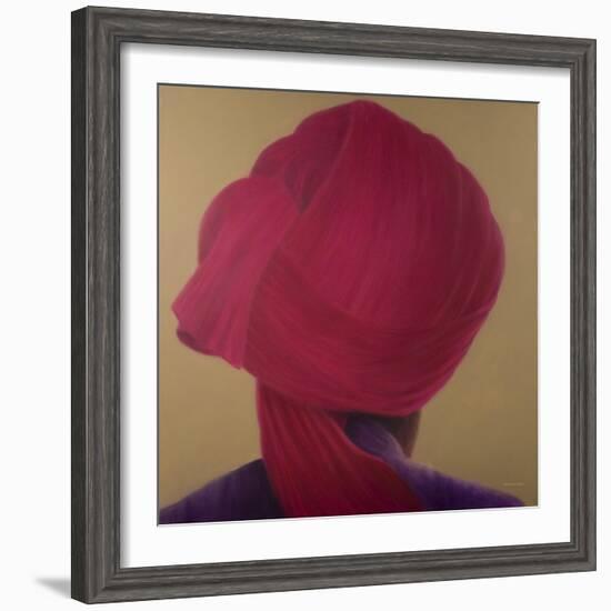 Deep Red Turban, Purple Jacket-Lincoln Seligman-Framed Giclee Print