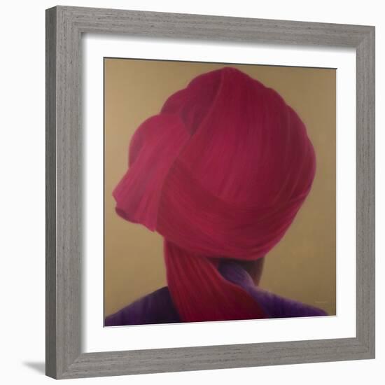 Deep Red Turban, Purple Jacket-Lincoln Seligman-Framed Giclee Print