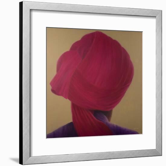 Deep Red Turban, Purple Jacket-Lincoln Seligman-Framed Giclee Print