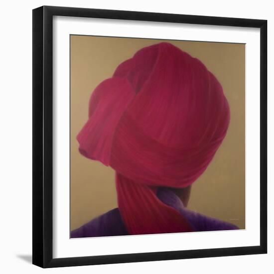 Deep Red Turban, Purple Jacket-Lincoln Seligman-Framed Giclee Print