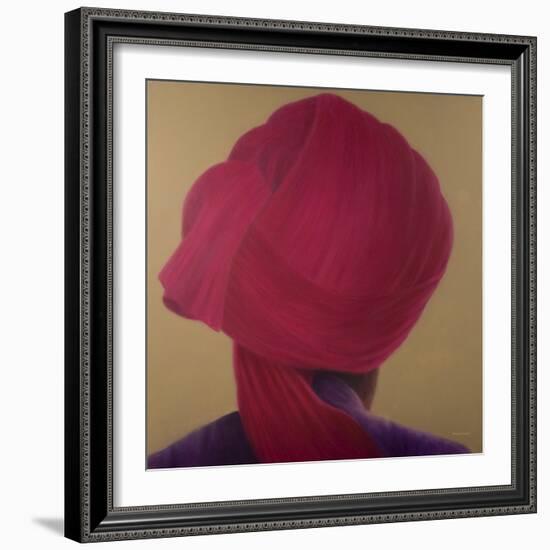 Deep Red Turban, Purple Jacket-Lincoln Seligman-Framed Giclee Print