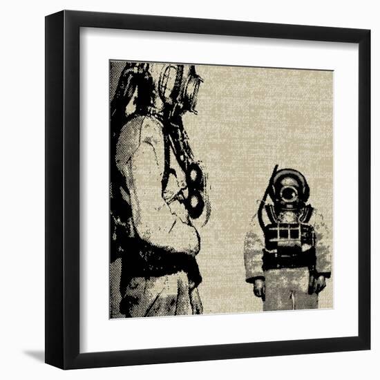 Deep Sea Diver Background-Petrafler-Framed Art Print