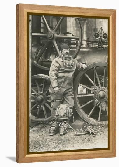 Deep Sea Diver with Giant Pump-null-Framed Stretched Canvas