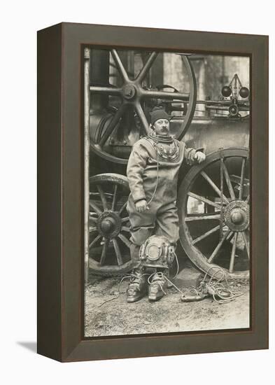 Deep Sea Diver with Giant Pump-null-Framed Stretched Canvas