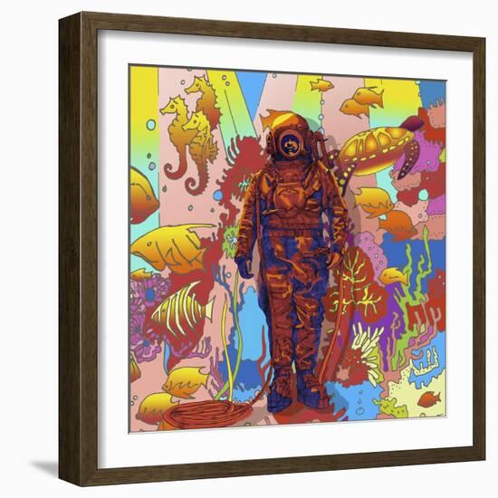 Deep-sea-diver-Howie Green-Framed Giclee Print