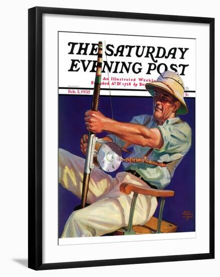 "Deep Sea Fisherman," Saturday Evening Post Cover, February 2, 1935-Edgar Franklin Wittmack-Framed Giclee Print