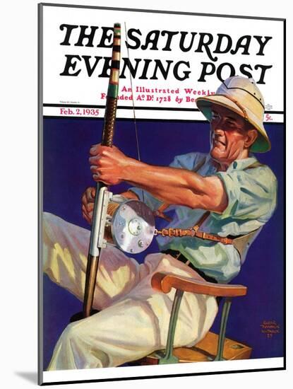 "Deep Sea Fisherman," Saturday Evening Post Cover, February 2, 1935-Edgar Franklin Wittmack-Mounted Giclee Print