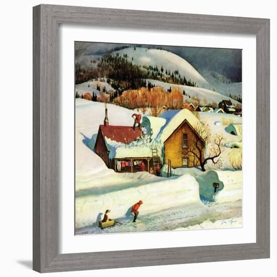 "Deep Snow Fall", January 23, 1954-John Clymer-Framed Giclee Print