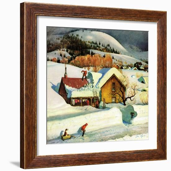 "Deep Snow Fall", January 23, 1954-John Clymer-Framed Giclee Print