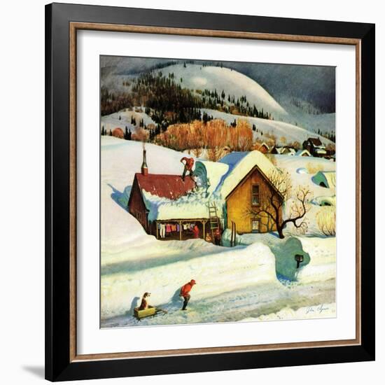 "Deep Snow Fall", January 23, 1954-John Clymer-Framed Giclee Print