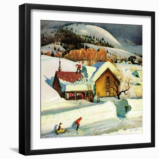 "Deep Snow Fall", January 23, 1954-John Clymer-Framed Giclee Print