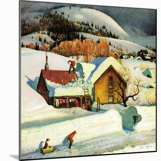 "Deep Snow Fall", January 23, 1954-John Clymer-Mounted Giclee Print