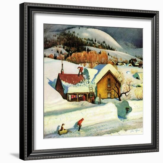 "Deep Snow Fall", January 23, 1954-John Clymer-Framed Giclee Print