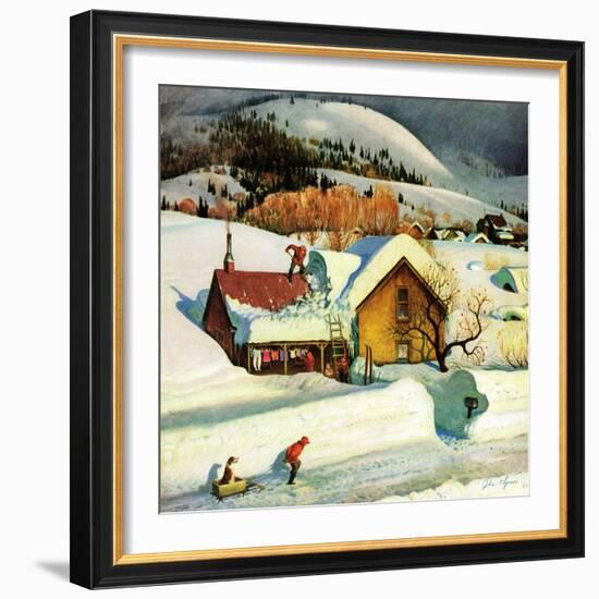 "Deep Snow Fall", January 23, 1954-John Clymer-Framed Giclee Print