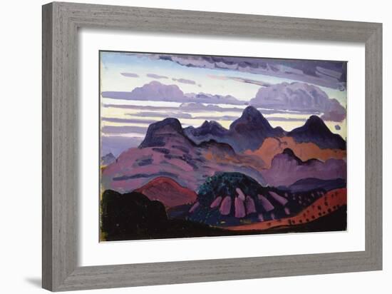 Deep Twilight, Pyrenees, C.1912-13 (Oil on Panel)-James Dickson Innes-Framed Giclee Print