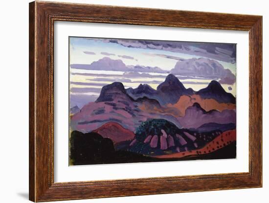 Deep Twilight, Pyrenees, C.1912-13 (Oil on Panel)-James Dickson Innes-Framed Giclee Print