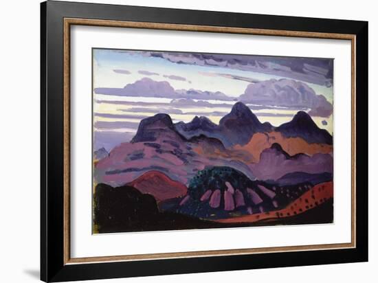 Deep Twilight, Pyrenees, C.1912-13 (Oil on Panel)-James Dickson Innes-Framed Giclee Print