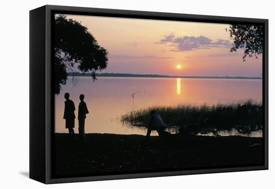 Deepa Village, in are of the Anouak Ethnic People, Edge of Lake Tata, Ilubador State, Ethiopia-Bruno Barbier-Framed Premier Image Canvas