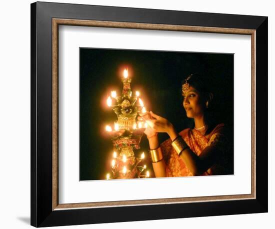 Deepawali Lamps-null-Framed Photographic Print
