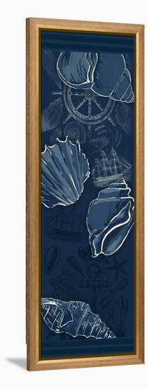 Deeper Blue-Jace Grey-Framed Stretched Canvas