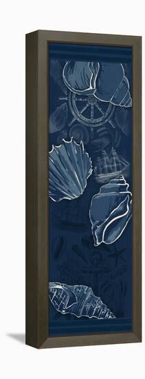 Deeper Blue-Jace Grey-Framed Stretched Canvas