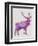 Deer 1 Rainbow Splash Purple Pink-Fab Funky-Framed Art Print