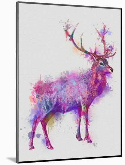 Deer 1 Rainbow Splash Purple Pink-Fab Funky-Mounted Art Print