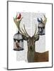 Deer and Bird Cages-Fab Funky-Mounted Art Print