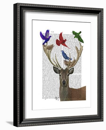 Deer and Birds Nests-Fab Funky-Framed Art Print