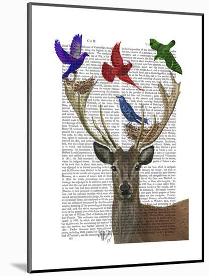 Deer and Birds Nests-Fab Funky-Mounted Art Print