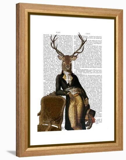 Deer and Chair Full-Fab Funky-Framed Stretched Canvas