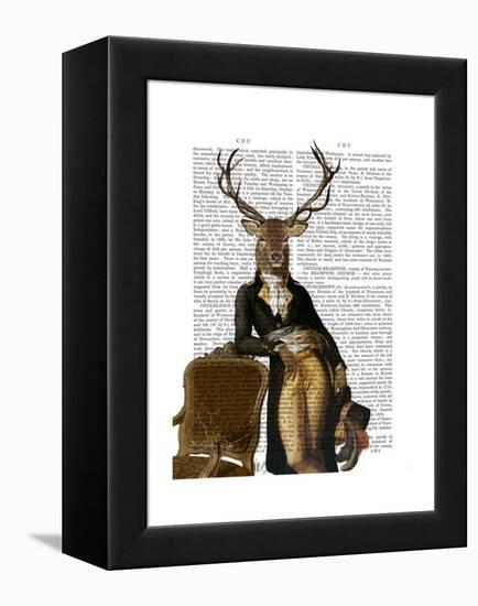 Deer and Chair Full-Fab Funky-Framed Stretched Canvas