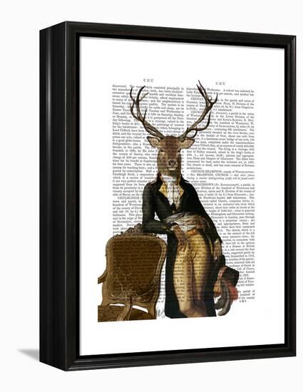 Deer and Chair Full-Fab Funky-Framed Stretched Canvas