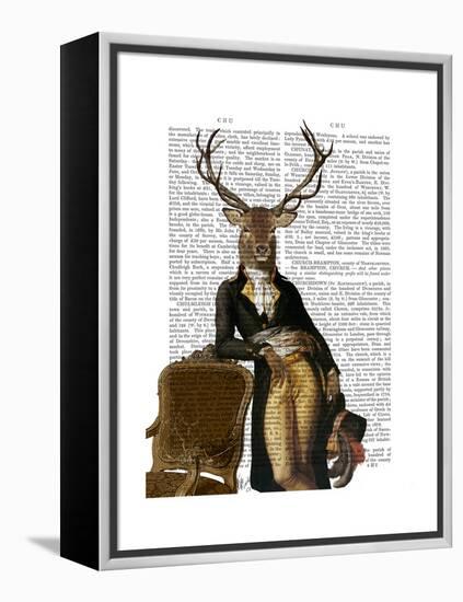 Deer and Chair Full-Fab Funky-Framed Stretched Canvas