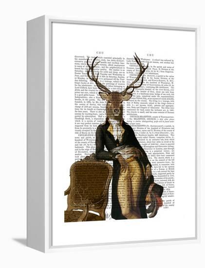 Deer and Chair Full-Fab Funky-Framed Stretched Canvas